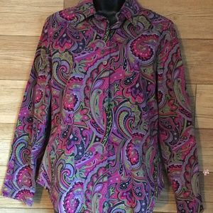 Jones New York Country Paisley Button Up Blouse